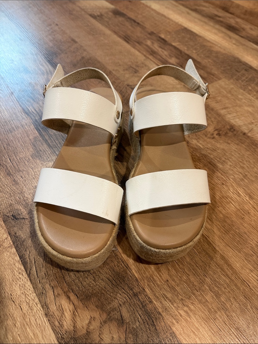 Women’s White Platform Espadrille Sandals - Size 8